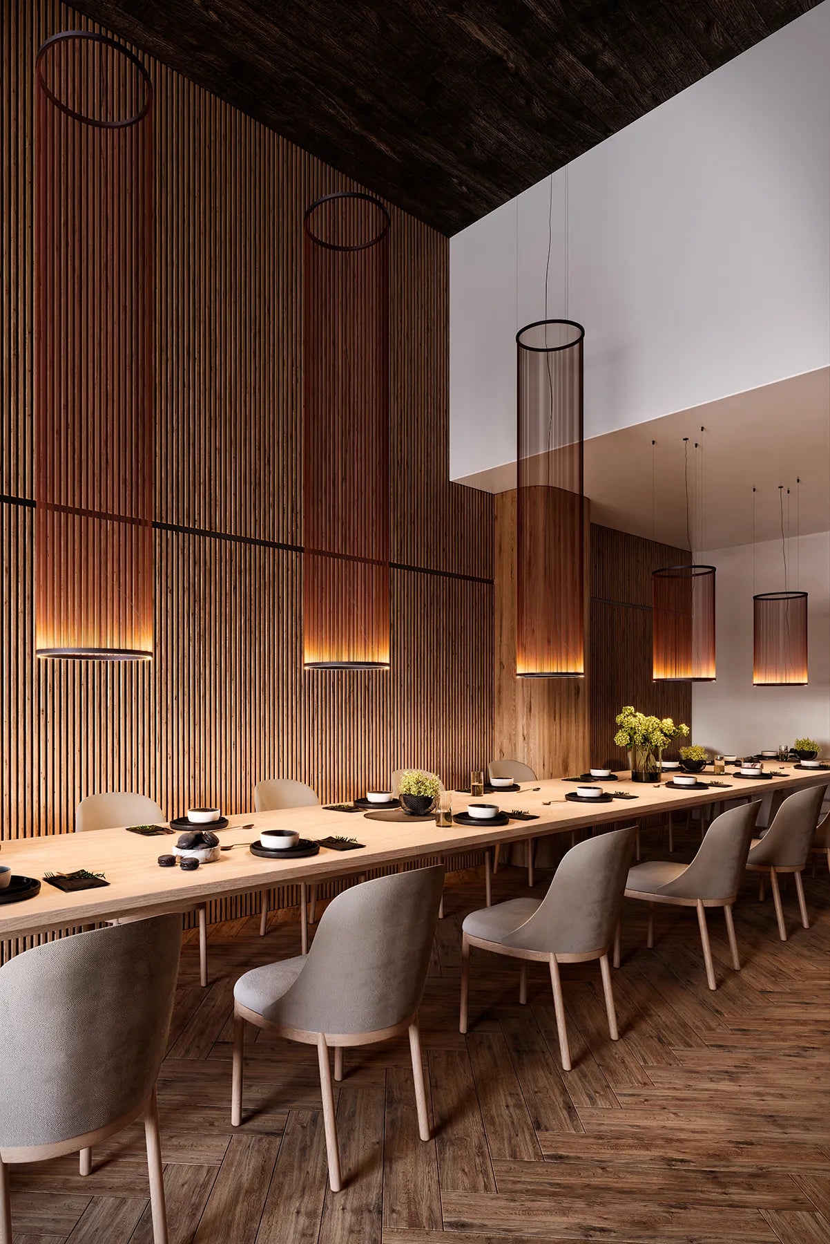 Array Cylindrical Silhoutte Lamp